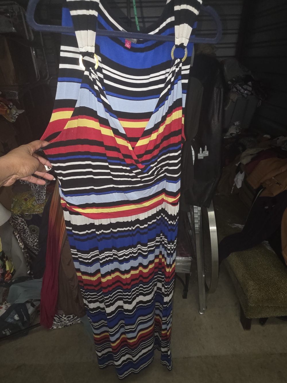 Vince Camuto Multicolor Striped Sleeveless Maxi Dress